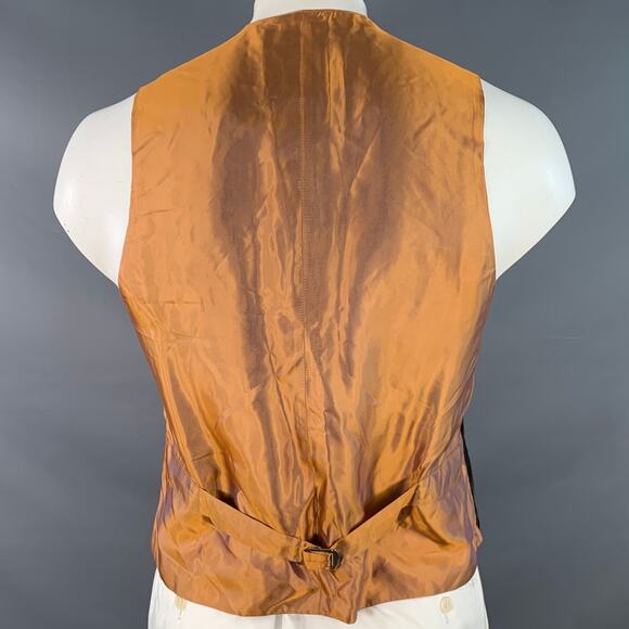FAVOURBROOK Size 42 Black Gold Embroidery Velvet Button Up Vest - Picture 4 of 9